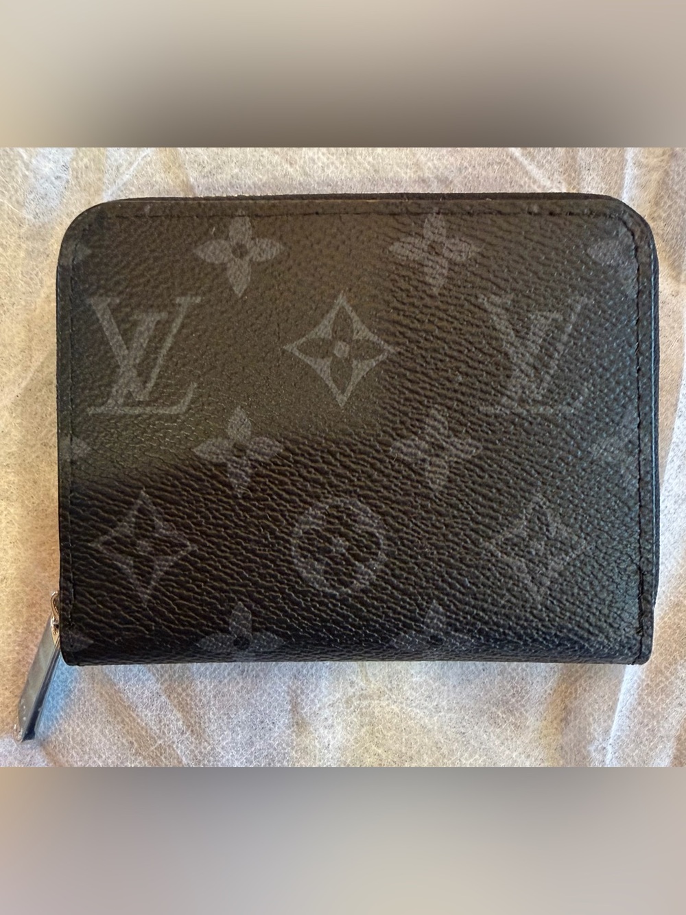 Louis Vuitton Black Monogram Zip Around Compact Wallet